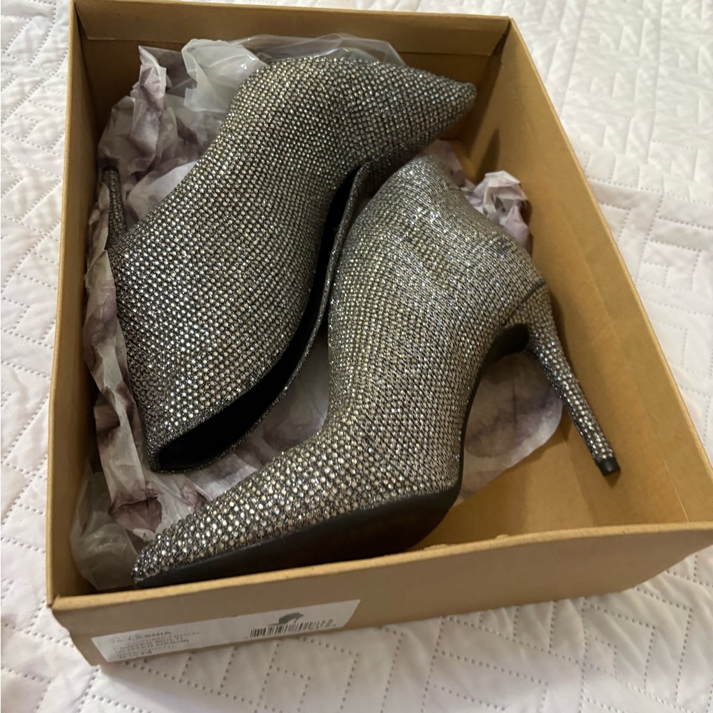 Jessica Simpson Glittering Silver Ankle Booties - Picture 4 of 5